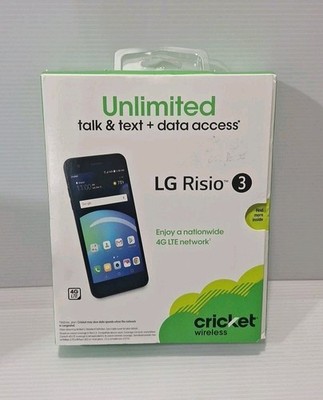 Cricket LG Wireless Risio 3 16GB Prepaid Smartphone, Blue - NEW