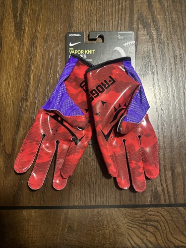 Nike TCU Horned Frogs Alpha Vapor Knit Team Issue Game Football Gloves L - Picture 2 of 4
