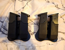 2x Black Polymer Belt Clip And 4x Airsoft Pistol Magazine