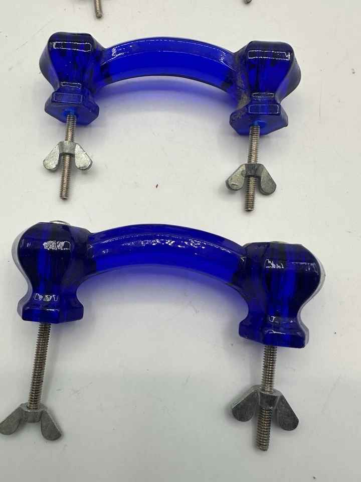 Комплект из 4 ящиков для сноса из кобальтового синего хрустального стекла 4 дюйма ЧИТАЙТЕ - Изображение 3 из 4