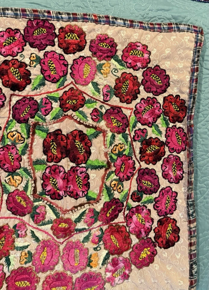 Kissenhülle Guatemala Tribal Blumen Lilie Patchwork Neu Baumwolle Huipil Braun #35 - Bild 2 von 4