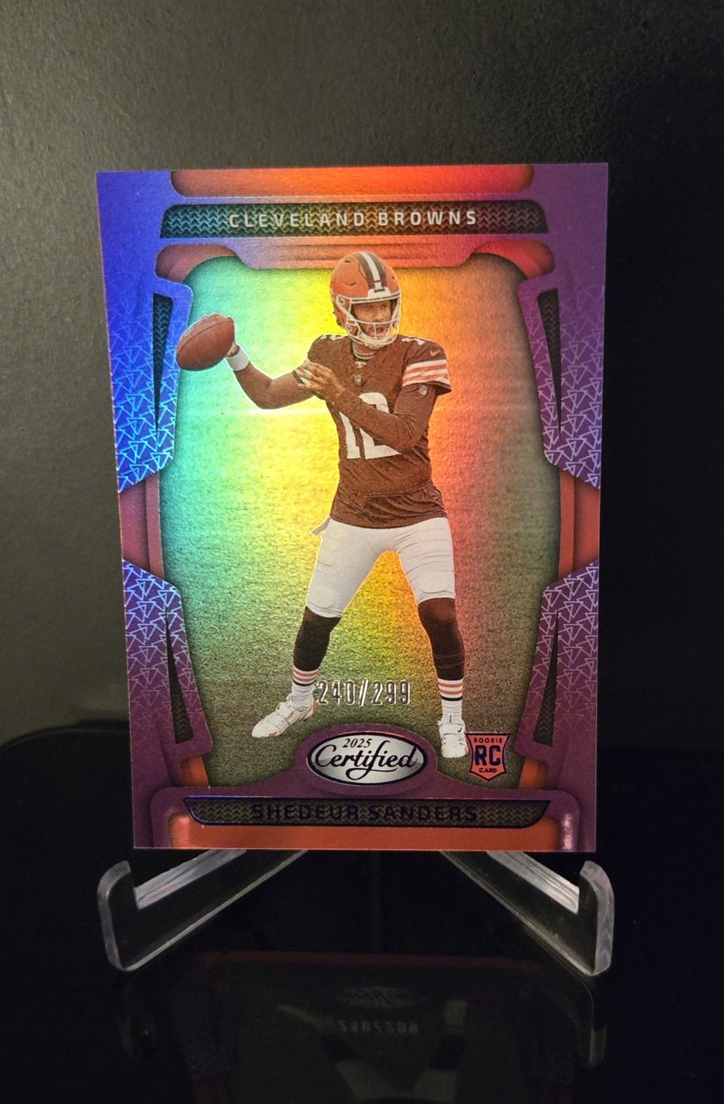 #'ed/299 🔥 SHEDEUR SANDERS RC SP 2025 Panini Certified Mirror Purple Rookie 101