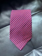 TOMMY HILFIGER Silk Tie Necktie Red Blue Checks 3.75"x58" Made in USA