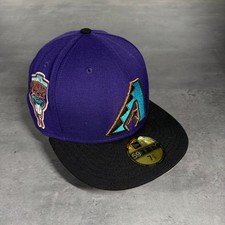 Vintage New Era Arizona Diamondbacks Hat Purple Teal Wool 1998 Inaugural Black
