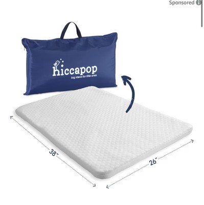 Hiccapop Playpad For Pack-n-Play Washable 1'' Thick Mattress Topper & Carry Bag
