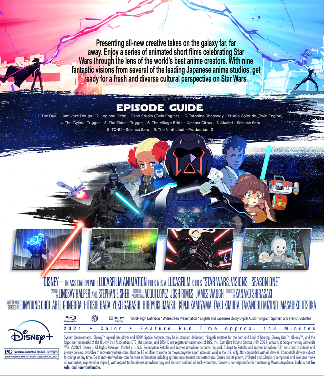 Wars Visions Disney+ Star Wars Star Wars Visions Volume (Blu-ray