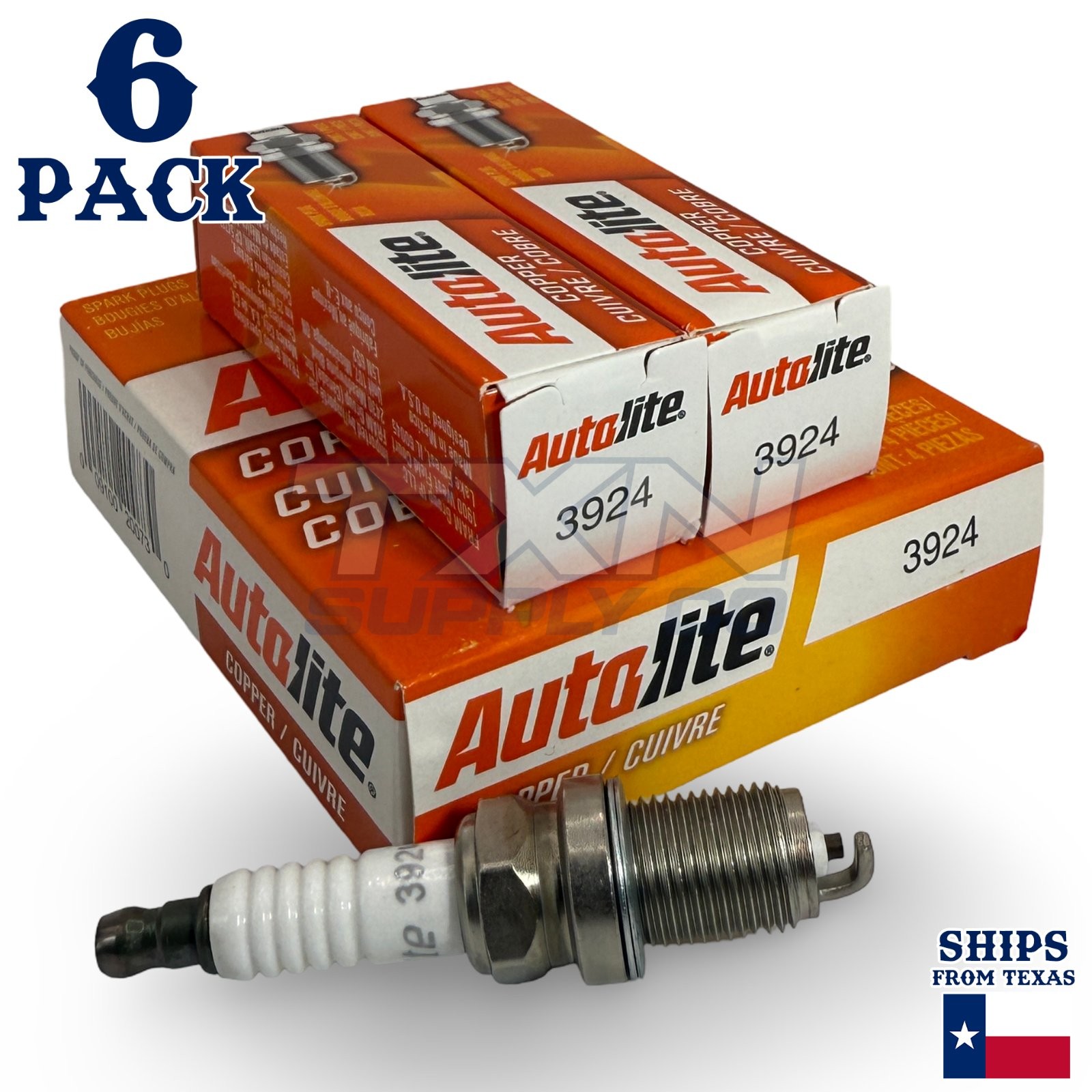 Autolite 3924 Copper Core Spark Plugs - 6 Pack