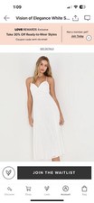 Lulus Vision of Elegance White Sequin Pleated Midi Dress - M