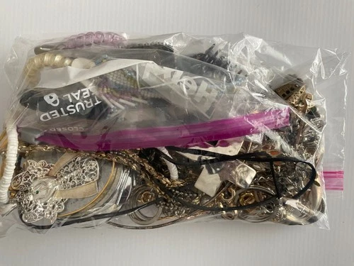 2.3Lb Lot Vintage-Now Costume Junk Jewelry Scrap Mostly Metal +