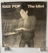 IGGY POP "THE IDIOT" ORIGINAL 1977 ALBUM PROMO POSTER! RARE! BOWIE PUNK 23"X 23"
