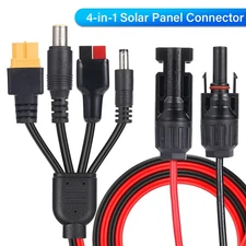 4 In 1 Solar Panel Extension Cable DC5521 7909 XT60 Female Connector PV Wire 3ft