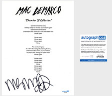 'Mac DeMarco' Signed Lyric Sheet 'Chamber Of Reflection' Indie Pop ACOA
