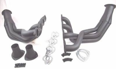 1955-1957 Chevy TRI FIVE Big Block 396 454 502 Fenderwell Header Black H60551BK