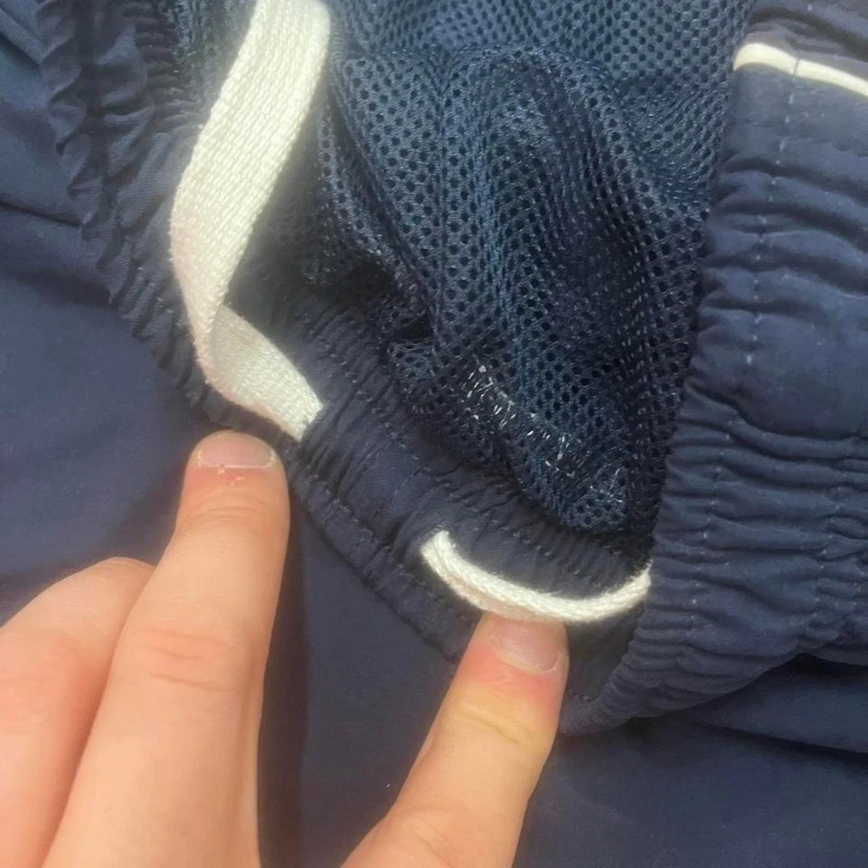 Y2K Nike Hombre Azul y Blanco Suelto Carga Pista Pantalones Plata Etiqueta Pierna Ancha Patinador M Foto 3 de 4