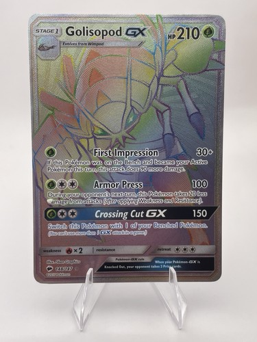 Pokemon Card Golisopod GX 148/147  Burning Shadows Rainbow Secret Rare NM