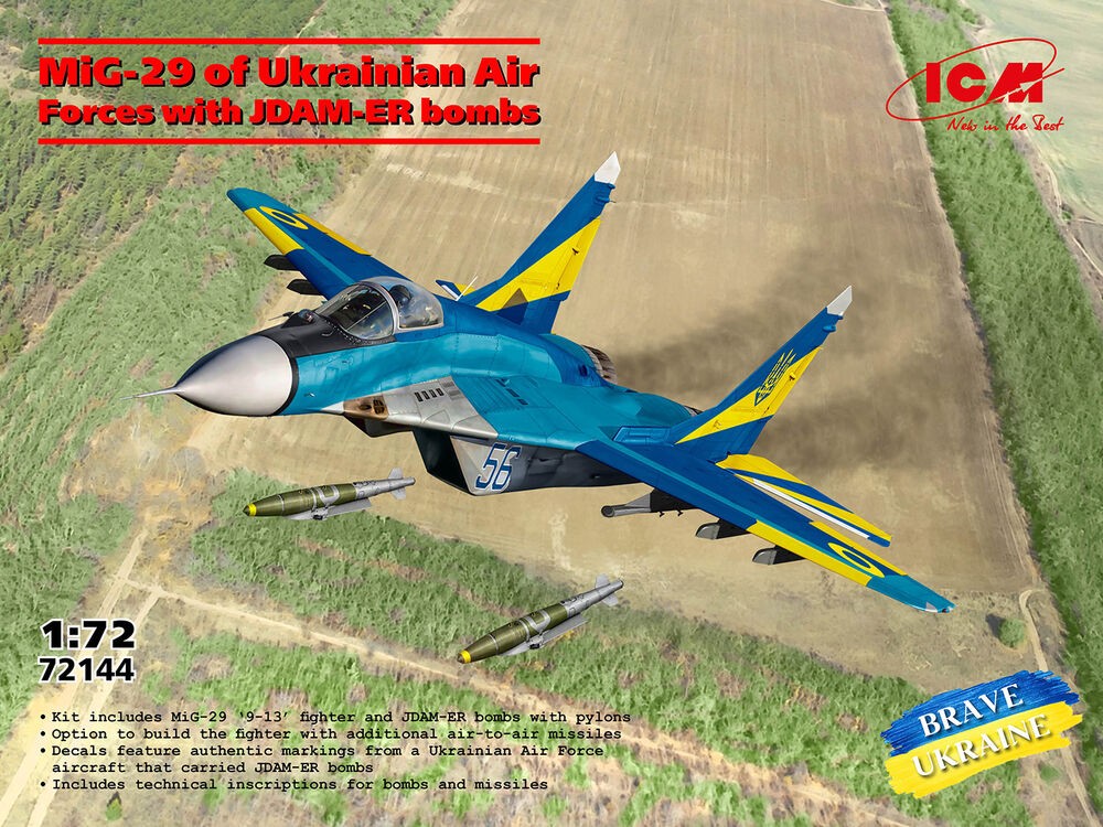 ICM 72144 - 1:72 MiG-29 Of Ukrainian Air Forces With JDAM-ER Bombs - New