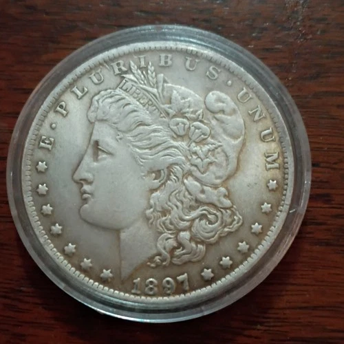 1897 Morgan Silver Dollar San Francisco Mint $1 Coin 0.9 Fineness Circulated