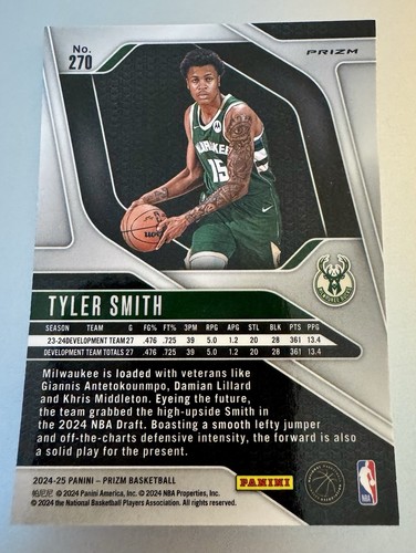 2024-25 Panini Prizm Tyler Smith RED WHITE BLUE PRIZM #270 (RC) Rookie Card ⭐️ - Picture 2 of 2