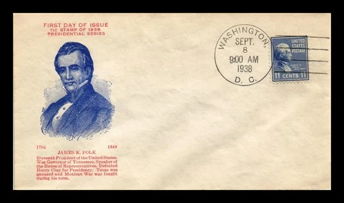 JAMES K POLK PRESIDENTIAL SERIES FIRST DAY ISSUE SCOTT 816 US COVER