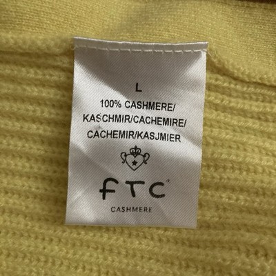 FTC 100% Kaschmir L Gelb Schleifen Strickjacke Sonnengelb Fair Trade Cashmere