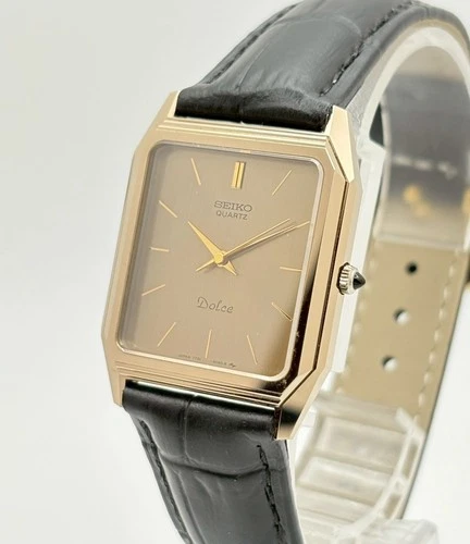 [N MINT] 1985 Vintage Seiko Dolce 7731-5050 Gold Quartz Men's Watch From Japan