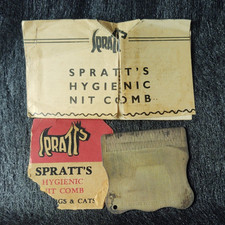 Spratt's Patented Hygienic Nit Comb & Info Sheet Vintage Dog Care
