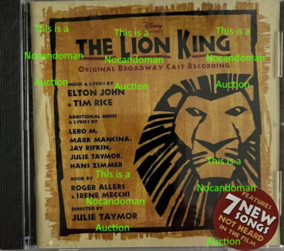NEW DISNEY LION KING ORIGINAL BROADWAY CAST CD ELTON JOHN TIM RICE JULIE TAYMOR 