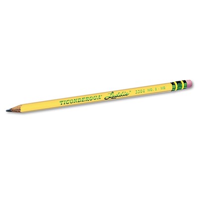 Ticonderoga Laddie Wood-Cased Pencils 2 HB Soft With Erasers Yellow 12 Count