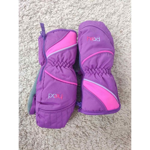 (V) Head Girls Kids mittens gloves sport winter ski waterproof purple sz S 