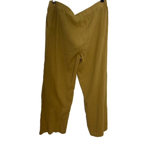 Not Your Daughter NYDJ Mustard Gauze Pull On Pants Womens Size M Casual New $80