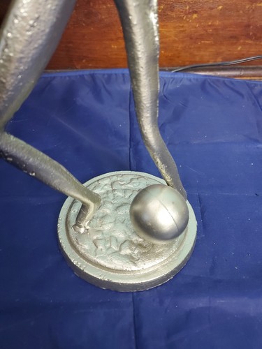 Art Deco 15” Silver Metal Sculpture Football Soccer player Trophy Statue - Picture 6 of 9