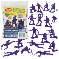 TimMee Processed Plastic Army Men 48pc Purple Tim Mee Toy Soldier Figures USA