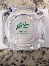 Vintage JULIUS' Gay Interest Bar Greenwich Village NYC Glass Advertising Ashtray