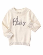 NWT Gymboree STARRY NIGHT XS 4 S 5 6 Ivory Paris Sequin Sweater Eiffel $39 White