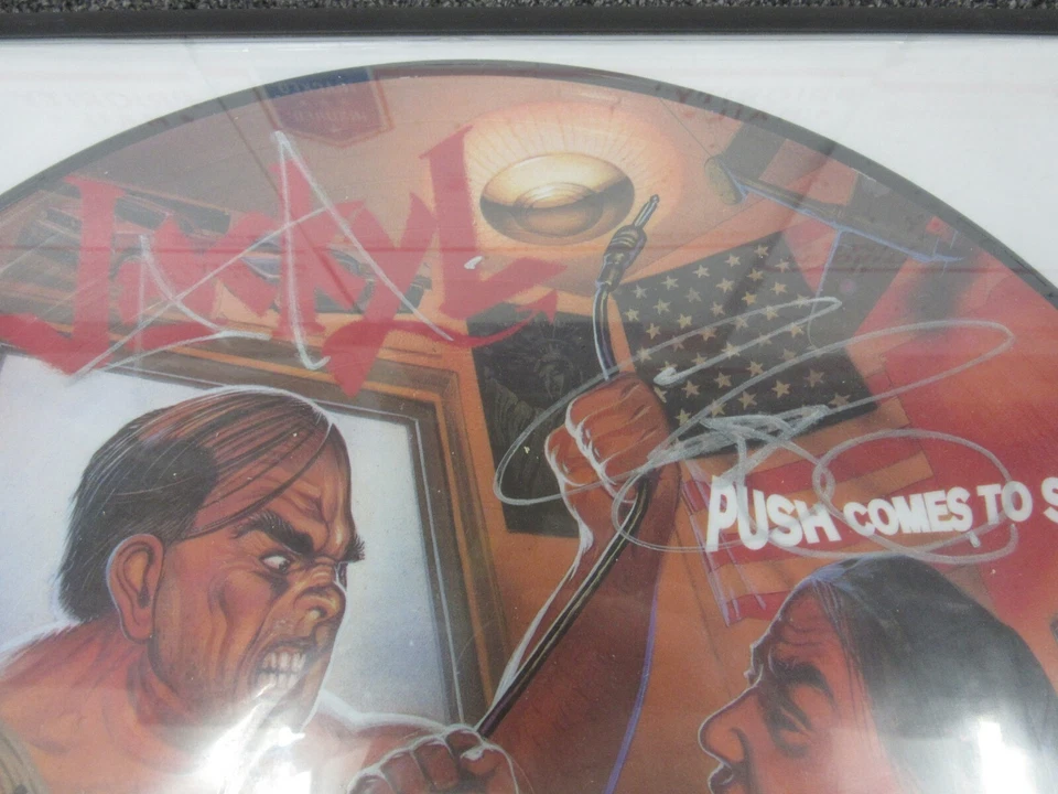 Band Autographed Jackyl Push Comes To Shove Picture Disc Vinyl LP Record Album Foto 2 de 4