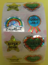 400 Good Work Stickers in roll of 100 modules (2"x2"), Each Sticker 1", RPZ6028