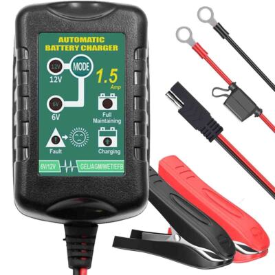 6V 12V Automatic Battery Charger Maintainer For Sealed AGM Motorcycle Battery