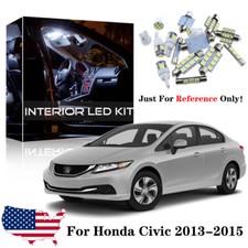 6x White Led Interior Lights Bulbs Package Kit For 2013 2014 2015 Honda Civic