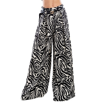 Women's Wide Palazzo Trousers Pinces Animalier Leopard Zebra TOOCOOL MS-96429
