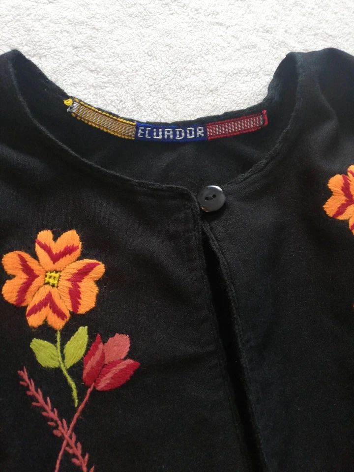 Embroidery Baby Alpaca Wool Poncho Cape Wrap Shawl Coat Handmade New All Seasons - Image 3 of 4