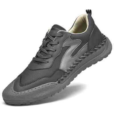 Men's Handmade Soft Sneakers Outdoor Casual Shoes Breathable Flat Mesh Loafers