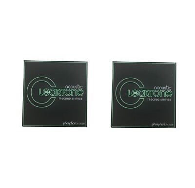 Cleartone Guitar Strings 2 Sets Acoustic Phosphor Bronze Bluegrass 12-56 Treated