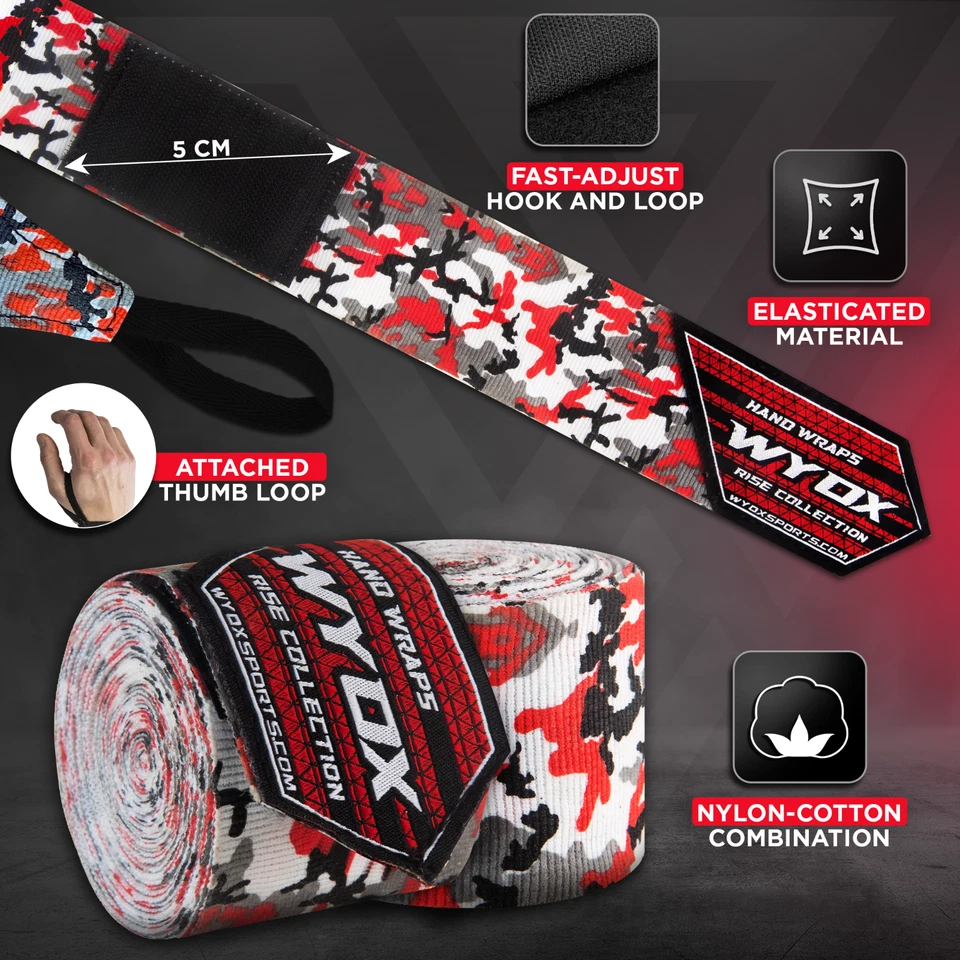 WYOX Muay Thai Boxe Envoltórios de Mão 180", Envoltórios de Boxe Bandagens, Venda Black Friday - Imagem 3 de 4