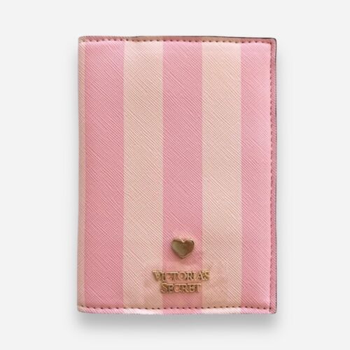 Nuevo estuche pasaporte de Victoria's Secret talla única rosa Victorias Victoria a rayas - Imagen 1 de 5