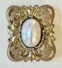 Vintage Signed MIRIAM HASKELL Faux Baroque Pearl Brooch-Gold Tone-1940s-READ