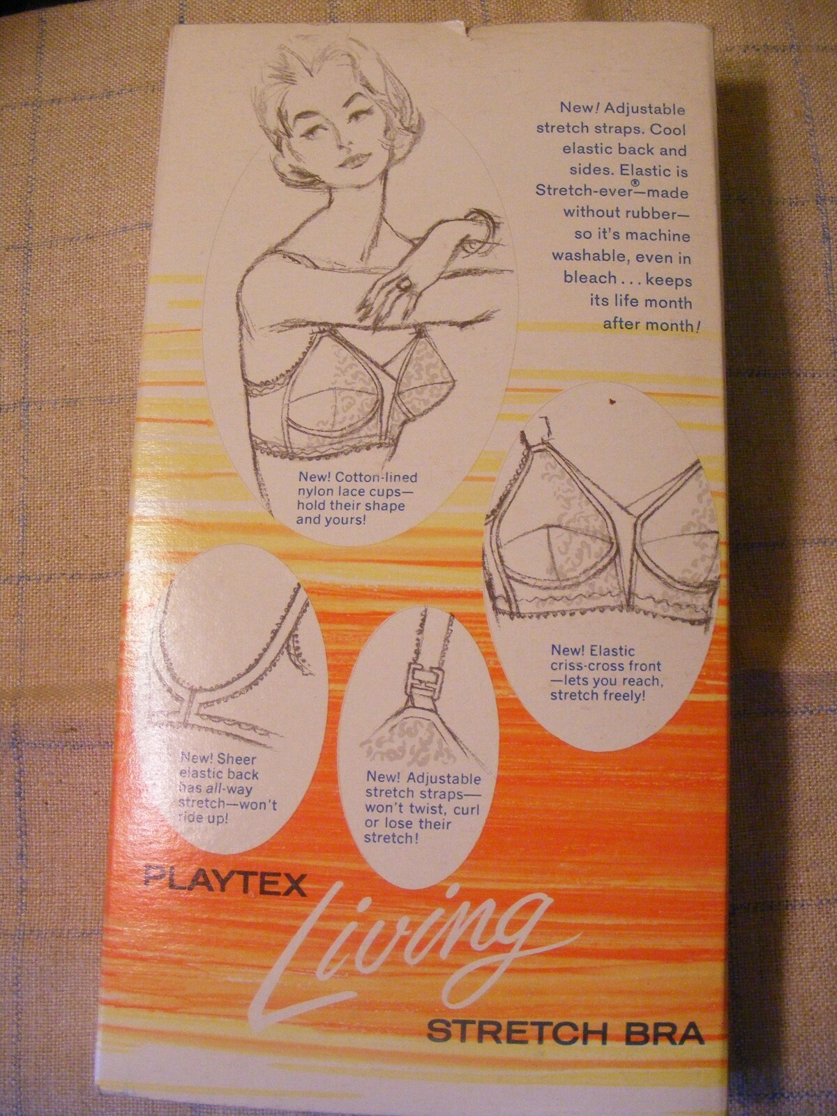 1971 PLAYTEX LIVING BRA 34A 159 WHITE LACE CUP VINTAGE LINGERIE