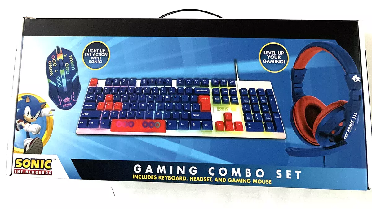 Sonic the Hedgehog Gaming Combo Set Keyboard Headset Gaming Mouse