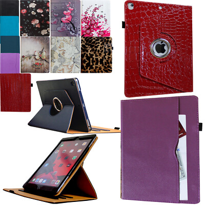 For iPad Air 1(2013)/Air 2(2014) 360 Rotating Smart Case Cover Stand With Pocket