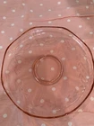 Depression Glass Pink Plate Serving Platter Relish Tray Dish Fluted Footed 9.25”