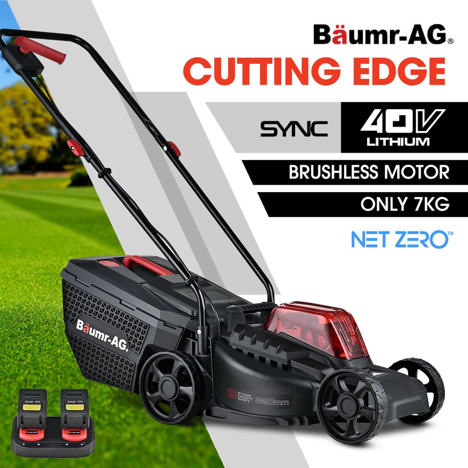 BAUMR-AG 450CX 40V SYNC Cordless Lawn Mower Kit 320mm Lawnmower Electric Battery